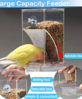 Total Game Changer For Pet Parents Seeking Spill Proof Auto Bird Feeder Cage Dish Made From Heavy Duty Clear Acrylic That Lets Cockatiels Parakeets Canaries And Conures Eat Fresh Seeds Anytime, yellow bird feeding.