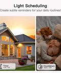 Image showing light scheduling feature of Single Pole Smart Light Switch With Neutral Wire Required 2.4GHz WiFi Works With Alexa And Google Home Schedule Remote Control Easy Setup For Single Pole Circuits.