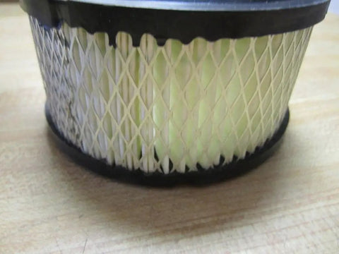 Close-up of High Performance Air Filter Element For Industrial Air Compressors Replacement Part 32170979 on wooden surface.