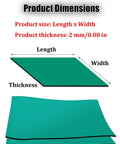 Diagram showing dimensions of Anti Static Soldering Work Mat For Electronics Repair And Lab Use 2mm Thick Heat Resistant Rubber Pad