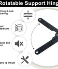 Badass Heavy Duty Folding Lid Support Hinges With Smooth As Butter 180 Degree Motion, showing rust resistant black steel hinge.