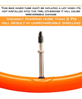 Ultra Lightweight MTB Inner Tube Set For 26, 27.5, 650B And 29 Inch Wheels With Presta Valve includes caution text