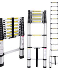 Telescoping Extension Ladder 12 and a Half Ft Aluminum Alloy Lightweight Workhorse for Roofing and Home DIY Outdoor Projects RV Use 330 Lb Capacity Safe Quick Lock Rust Resistant Anodized Finish