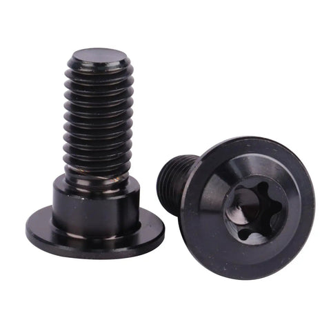 Badass Grade 5 Titanium Motorcycle Brake Rotor Bolts M8 X 20mm And 25mm CNC Anodized Black Replacement Screws with hex heads.