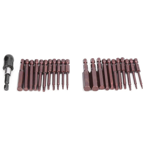 Durable 23 Piece Screwdriver Bit Set Made From Tough S2 Steel With Hex Heads And Double Ends For Electric Drills Plus Manual Tools To Get Any Hardware Job Done Fast Without Stripping Screws Or Wearing Out Your Gear., 23-piece S2 steel hex bit set with double-ended bits and driver handle