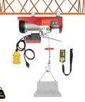 850 Watt Electric Hoist Cranes With Wired Remote For Heavy Lifts Up To 880 Lbs Waterproof Wireless Control And Extra Lifting Straps.