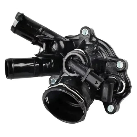 Direct Fit Engine Cooling Thermostat Housing Assembly For Mercedes Benz C Class E Class Model Years 2007 To 2021, detailed view.
