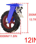 Heavy Duty Swivel Caster Wheel Set 6 8 10 12 Inch 2000 Lb Load Per Caster Quiet Mute Castors With Brakes For Wheelbarrows