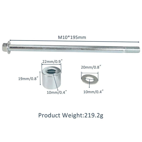 Beefy 10mm Rear Wheel Rim Axle, 190mm Length, Universal Fit For 90cc To 250cc Dirt Pit Bike Quad Go Kart Scooter Moped