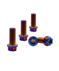 Burnt Blue Titanium Motorcycle Bolts M10 1.5 Hex Torx Head Pack Of 5 Beefy Dual Drive Flange Bolts Lightweight Tough As Nails For Performance Bikes Rustproof And Corrosion Resistant For Long Lasting Performance