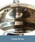 Specialty Stainless Steel Tea Kettle, 2 Quart, Induction Ready Pot with Visible Fill Line and Whistle, interior view