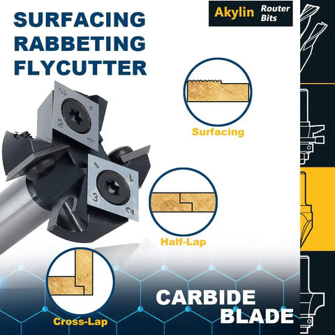 Slab Flattening Router Bit With Half Inch Shank And One And A Half Inch Cutting Diameter CNC Spoilboard Surfacing Bit carbide inserts