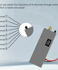 Triple FPV VTX Transmitter 1.2G 1.3G 1.6W For Long Range Drones, showing 8 channel control with metal shell.
