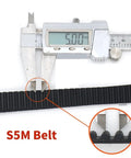 Open Timing Belt 5mm Pitch Polyurethane Drive Conveyor Belt In 10mm 15mm 20mm 25mm 30mm Widths, 5 Meters Long, Green Built Tough PU Synchro Belt For Precise, Low Slippage Power Transmission. S5M belt width measured with caliper