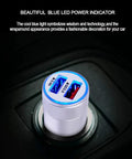 Heavy Duty Fast Charging Gear Featuring Quick Charge 3.0 Wall Plug And Snappy Car Adapter showing dual USB ports and blue LED indicator.