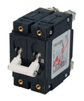 Series C White Toggle Double Pole 150 Amp Circuit Breaker for Boats Inverters Bow Thrusters and Windlasses with Trip Free Action