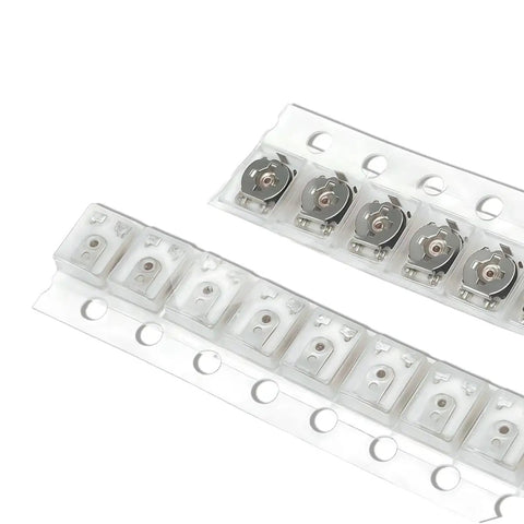 Pack Of Ten SMD Trimmer Potentiometers 10K Ohm Adjustable Resistors Featuring Slick Surface Mount Layout For Dead On Calibration And Smooth PCB Board Tuning in plastic reel.