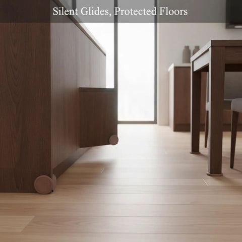 Self Adhesive PVC Furniture Pads For Hardwood And Tile Floors Glide Protectors in living room on cabinets