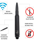 Jeep Wrangler Short Black 5.7 Inch Aluminum FM Aerial Antenna Replacement Mast Whip For JK JKU JL JLU 2007 2021 Easy Install Car Stereo Radio Signal Booster For Beefed Up Reception And Style, black aluminum antenna with features.