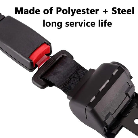 Two Seat Golf Cart Seat Belt Kit With 42 Inch Retractable Straps, Built Tough With Polyester And Steel, close-up view