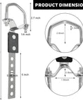 Beefy Universal Exhaust Hanger Bracket product dimensions diagram for cars and trucks, showing sizes and details for adjustable fit.
