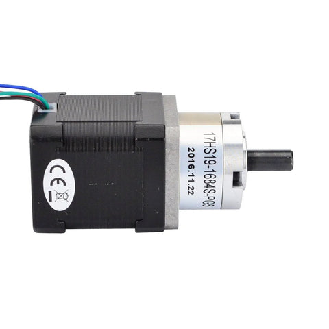 Side view of Nema 17 Geared Stepper Motor With Planetary Gearbox 5 To 1 Gear Ratio for 3D Printer Extruder CNC Robotics