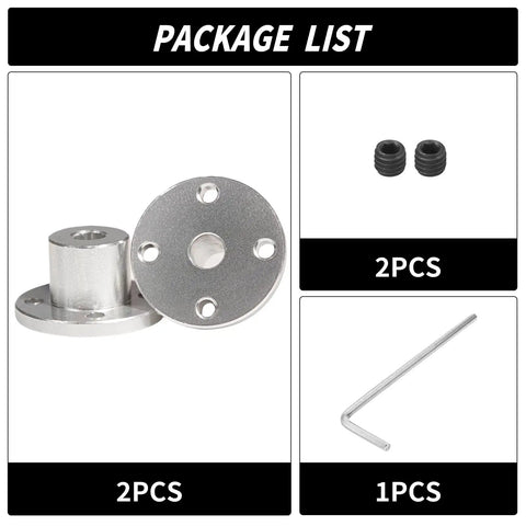 2 Pack 2mm Rigid Aluminum Flange Shaft Coupling With 10mm Outer Diameter And 22mm Flange Height 10.5mm M3 Set Screws Precision Motor Guide Shaft Connector For RC Models Gearhead Grade DIY Projects Lightweight Anti Corrosion Coupler, 2pcs shown
