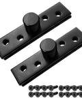 360 Degree Hidden Door Pivot Hinge For Cabinets And Cupboards, 2.9 Inch Stainless Steel Black, 2 Pack, with screws visible