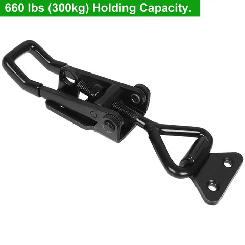 Close-up of Four Pack Adjustable Toggle Heavy Duty Latch Clamps 360 Lbs Capacity Lockable Quick Release Metal Draw Latches