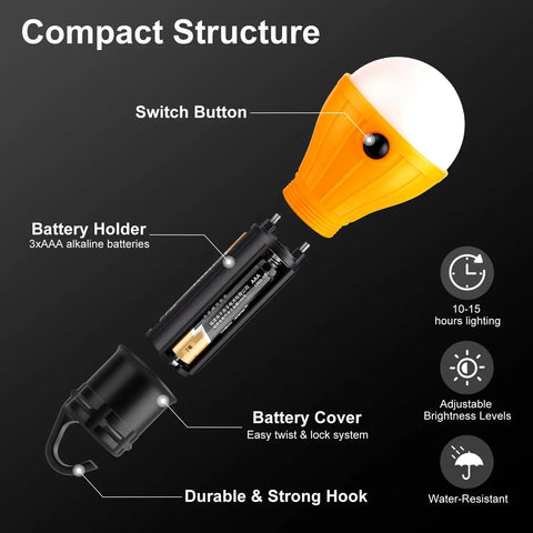 Soft Amber Sleep Lantern Bulbs, 4 Pack, Portable Hanging Bug Resistant Lights For Kids And Babies, batteries not included