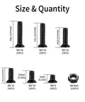M4 Flat Head Machine Screws And Nuts Kit 275 Piece Black Countersunk Phillips Head Screws Bolts And Hex Nuts Assortment sizes