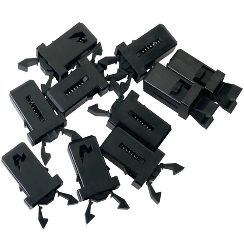 10 Piece Trash Can Lock Replacement Kit with durable spring press buckle and self locking door buckle, black latches visible