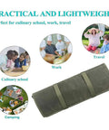 Pro Grade Heavy Duty Waxed Canvas Knife Roll Case For Chefs shown with culinary, work, travel, and camping uses