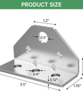 Diagram of Galvanized Adjustable Swivel Top Boat Trailer Bunk Brackets showing dimensions and steel thickness of 3mm.
