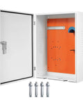 Heavy Duty Wall Mount EV Charger Protective Cover Box For Outdoor Spaces with secure locking door and internal orange panel.