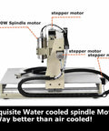 Four Axis Router Kit With 1.5KW VFD Water Cooled Spindle USB Control Box Engraving Machine showing spindle motor