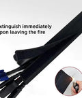 Reusable Flame Retardant Cable Sleeve Waterproof Nylon PVC Sheath With Hook And Loop Closure 20M Long Inner Diameter 15 To 100mm Pro Grade Tangle Free Cable Management For Wires And Electronics showing flame resistance demonstration with lighter