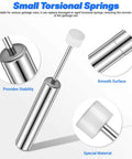 Soft Close Damper For Trash Can Lids, 6 Pack Hydraulic Lid Piston With Quiet Close Buffer, Replacement Lid Hinge For Kitchen Waste Bins, Fits Step Can And Home Cabinets, Durable Nickel Plated Iron, shown in detailed view with labeled features.