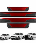 Ford Edge 2021 2024 Sport Door Sill Guards 4 Piece Glossy Peel And Stick Front And Rear Entry Trim Protectors in red with vehicle illustrations