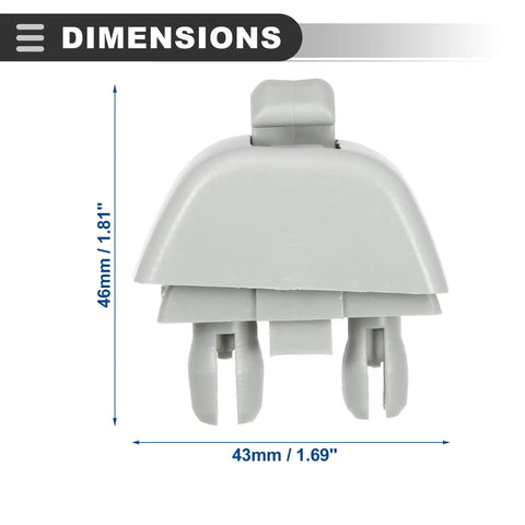 Dimensions of Sun Visor Clip Retainer Replacement For VW Passat 2012-2015 And Audi A6 A7 A8 Models Plastic Gray 2 Pack