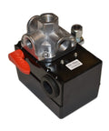 Four Port Air Compressor Pressure Switch 120 To 150 PSI Auto Metal Housing With Adjustable Differential 25 To 33 PSI