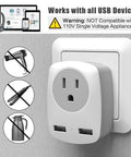 Must Have US To Europe Travel Plug Adapter With USB Wall Charger For iPhone iPad Laptop Type L Italy Chile Compatibility