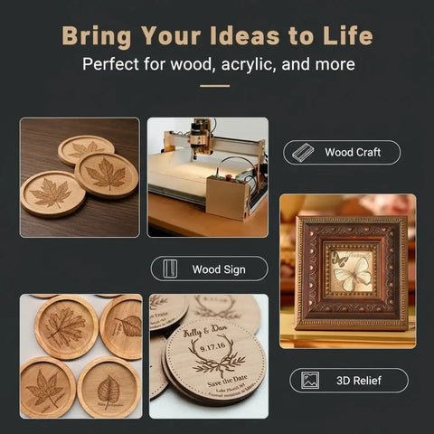Pro Desktop CNC Router For Hobbyists And Pros With 3 Axis Control And Ball Screw, engraving wood crafts and signs.