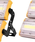JUDYSSY 100W Led Floodlights Ip65 Waterproof Outdoor Security Lamp, 10000Lm Su, 2 Pack shown from the front and side view.