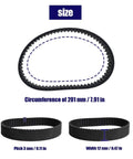 Two Pack HTD201 3M Rubber Planer Drive Belt Featuring 67 Teeth Closed Loop Design measurements, circumference 201 mm.