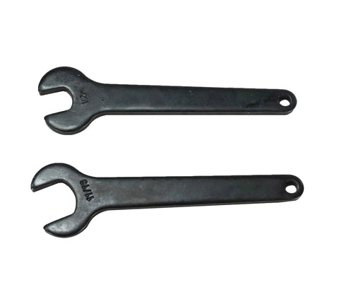 Two black wrenches included in the M12 FUEL 12V Straight Die Grinder Kit With Brushless 0.3 HP Motor, 3 Speed RPM Control set.