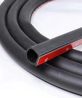Black D-shaped weather stripping rubber seal, 3/4 in × 3/4 in cross-section, 8 ft, self-adhesive door and window gasket
