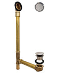 Solid Brass Bathtub Drain Overflow Box With Ball Joint Satin Nickel Finish Crafted For Real Heavy Use On Deep Soak Baths That Knocks It Out Of The Park By Holding Way More Water Than Standard Covers Allow, featuring brass pipes and rotary knob.