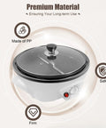 Electric Coffee Bean Roaster Machine With 1.1 Lb Capacity, Clear Cover And Stir Bar, Adjustable Temperature, Premium Material