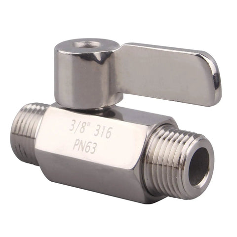 3/8 Inch NPT Male To Male Stainless Ball Valve With SUS316 Body And Ball Inline Shutoff For Two Pipes In The Same Direction